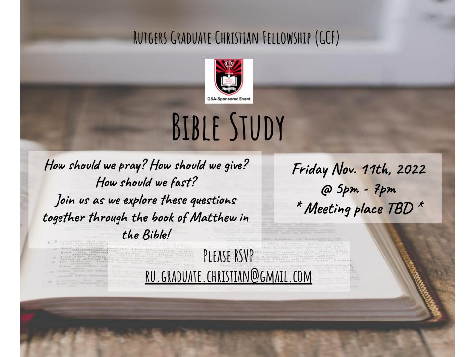 Rutgers GCF Bible Study – Graduate Student Association